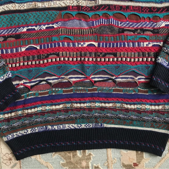 SOLD - Florence Tricot Coogie Style 3D Knit Textured Sweater Size Large - Biggie - Picture 5 of 16